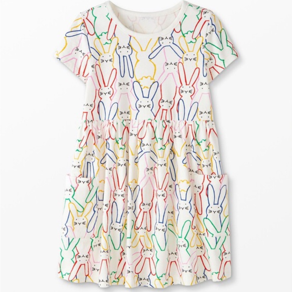 Hanna Andersson Bunny Print Pocket Dress, 4T